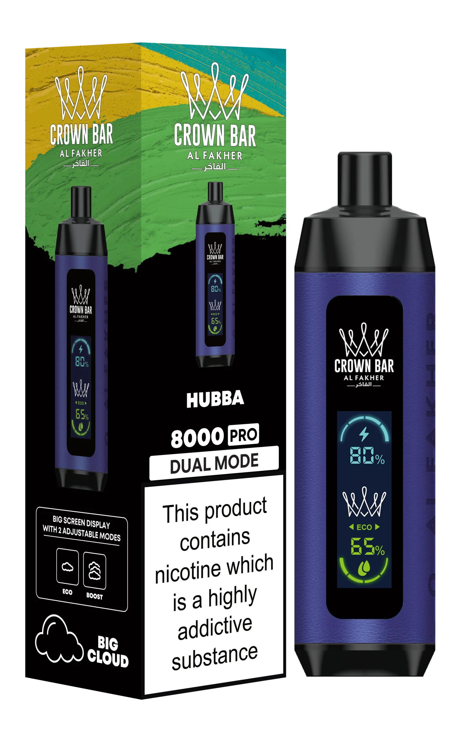A Hubba Al Fakher Crown Bar 8000 Pro – Bubble Gum Vape by Vape4Less.