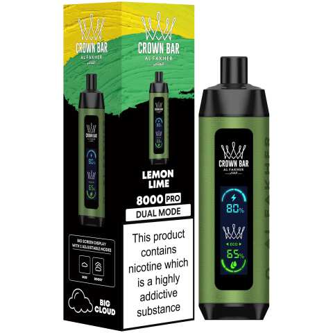 A Lemon Lime Al Fakher Crown Bar 8000 Pro – Zesty Citrus Flavor Vape by Vape4Less.