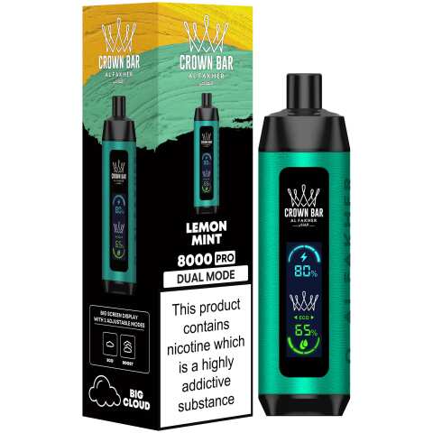 A Lemon Mint Crown Bar 8000 Pro – Zesty & Refreshing Vape by Vape4Less.