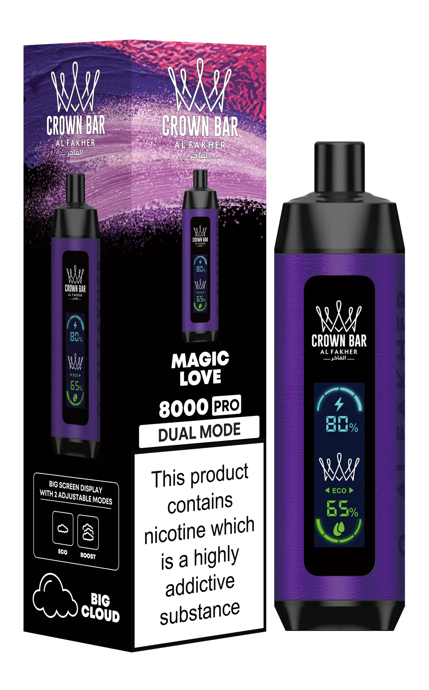 Magic Love Al Fakher Crown Bar 8000 Pro A Magic Love Al Fakher Crown Bar 8000 Pro – Sweet Fruits and Refreshing Menthol by Vape4Less.