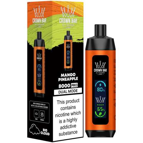 A Mango Pineapple Al Fakher Crown Bar 8000 Pro – Tropical & Refreshing by Vape4Less.