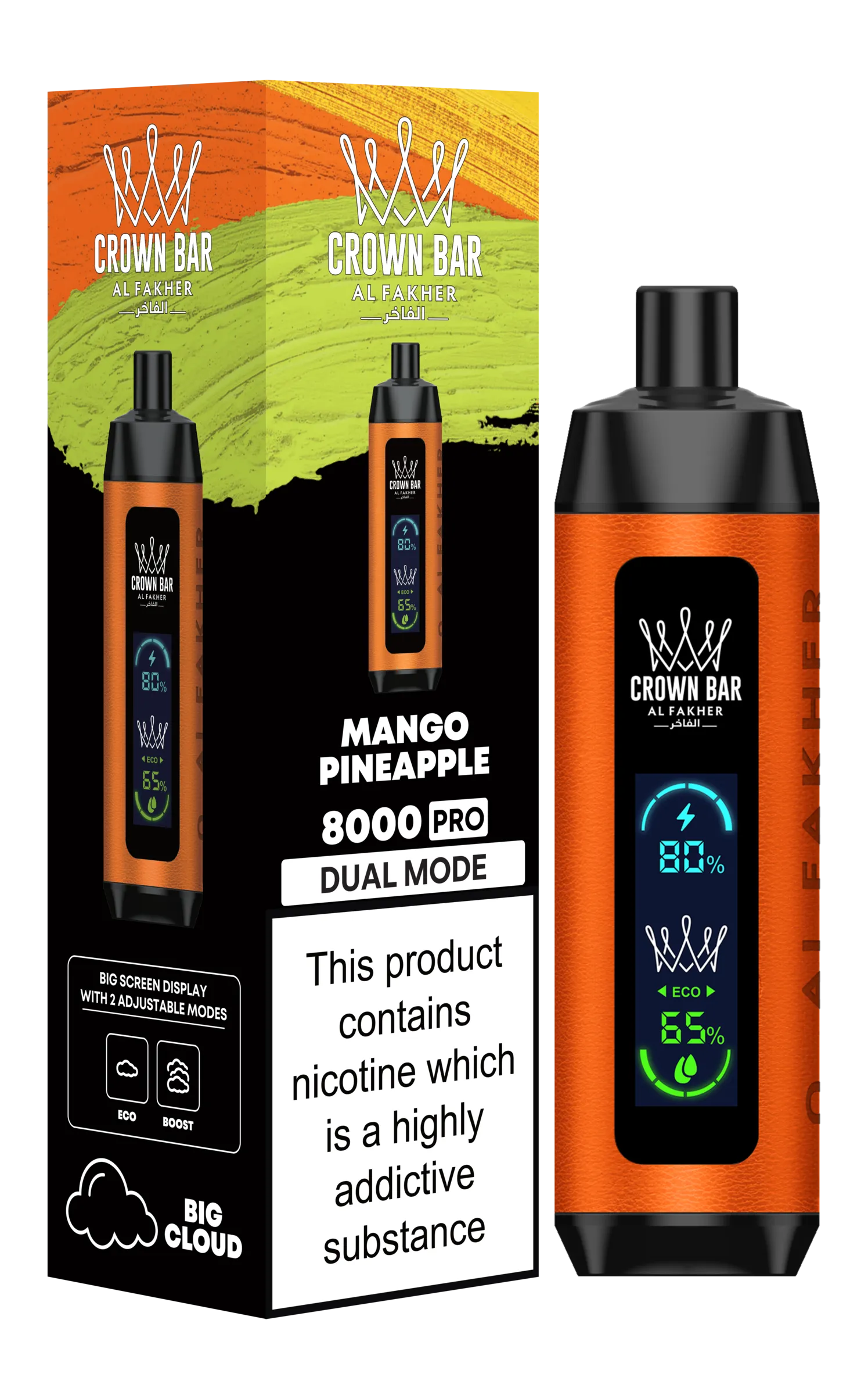 A Mango Pineapple Al Fakher Crown Bar 8000 Pro – Tropical & Refreshing by Vape4Less.