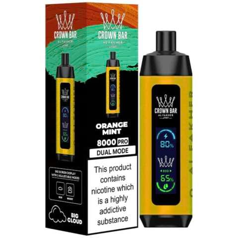 An Orange Mint Al Fakher Crown Bar 8000 Pro – Citrus & Refreshing Vape by Vape4Less.