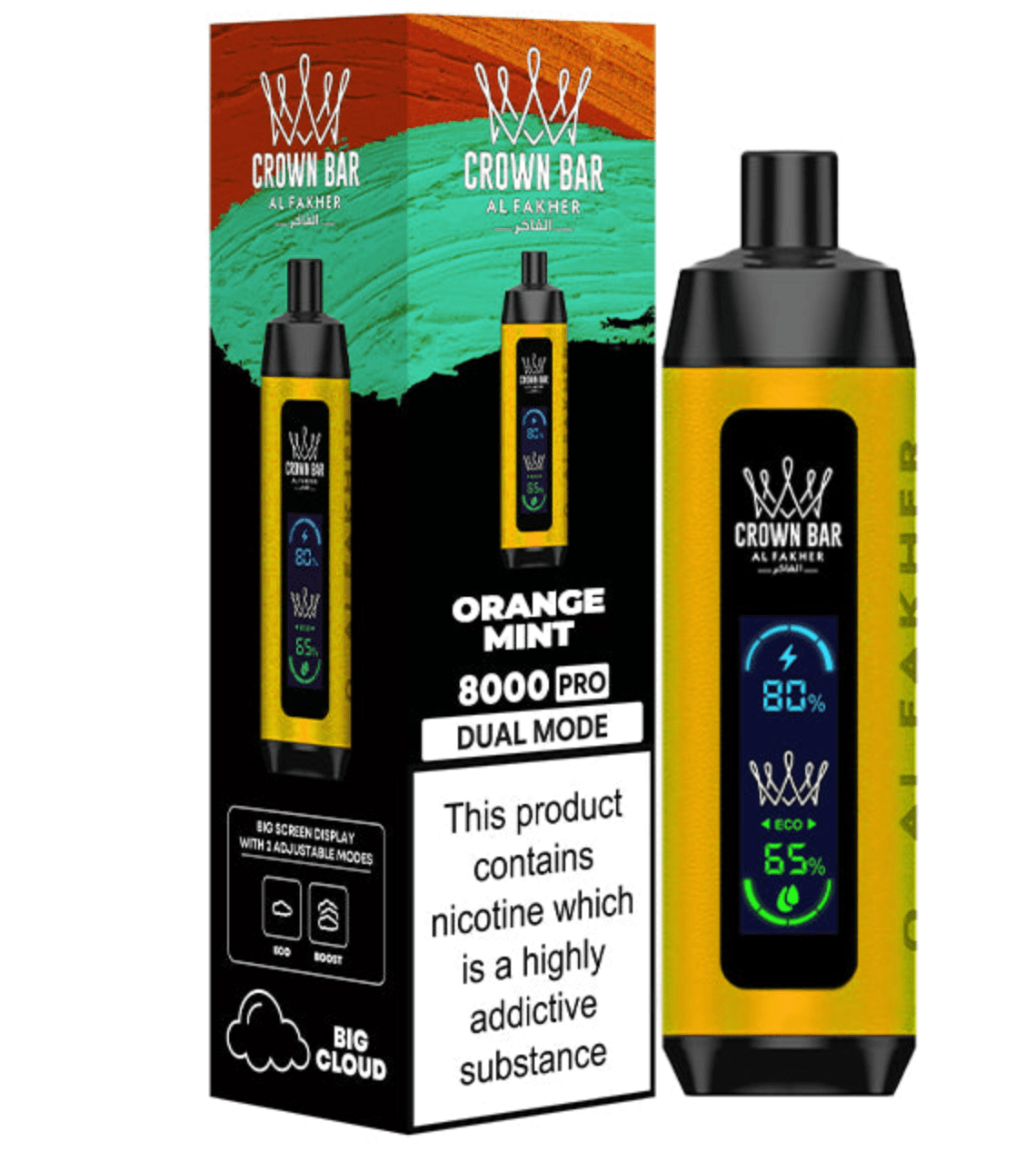 An Orange Mint Al Fakher Crown Bar 8000 Pro – Citrus & Refreshing Vape by Vape4Less.