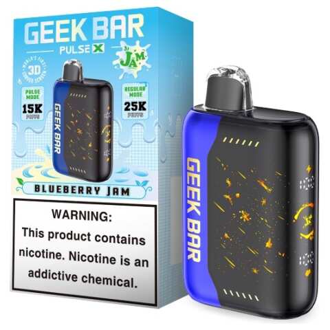 A 18ml Blueberry Jam Geek Bar Pulse X 25K – Sweet & Rich Berry Flavor by Vape4Less.