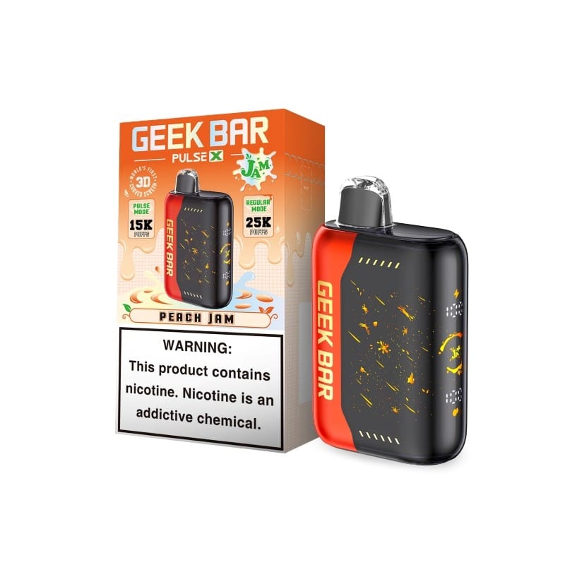 A 18ml Peach Jam Geek Bar Pulse X 25K – Juicy & Sweet Peach Flavor by Vape4Less.