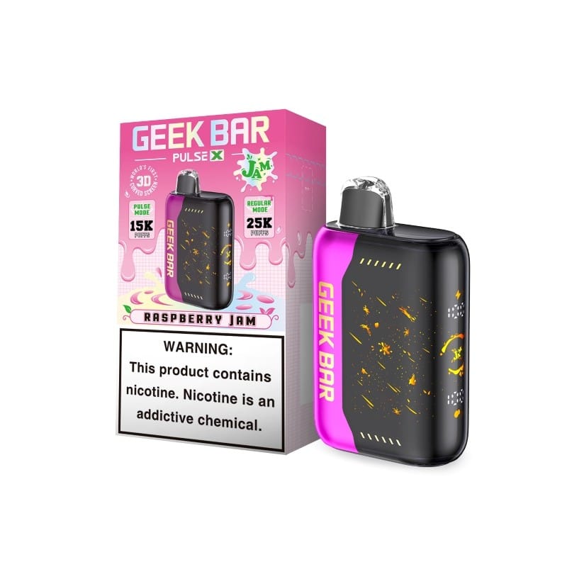 A 18ml Raspberry Jam Geek Bar Pulse X 25K – Bold & Sweet Berry Flavor by Vape4Less.
