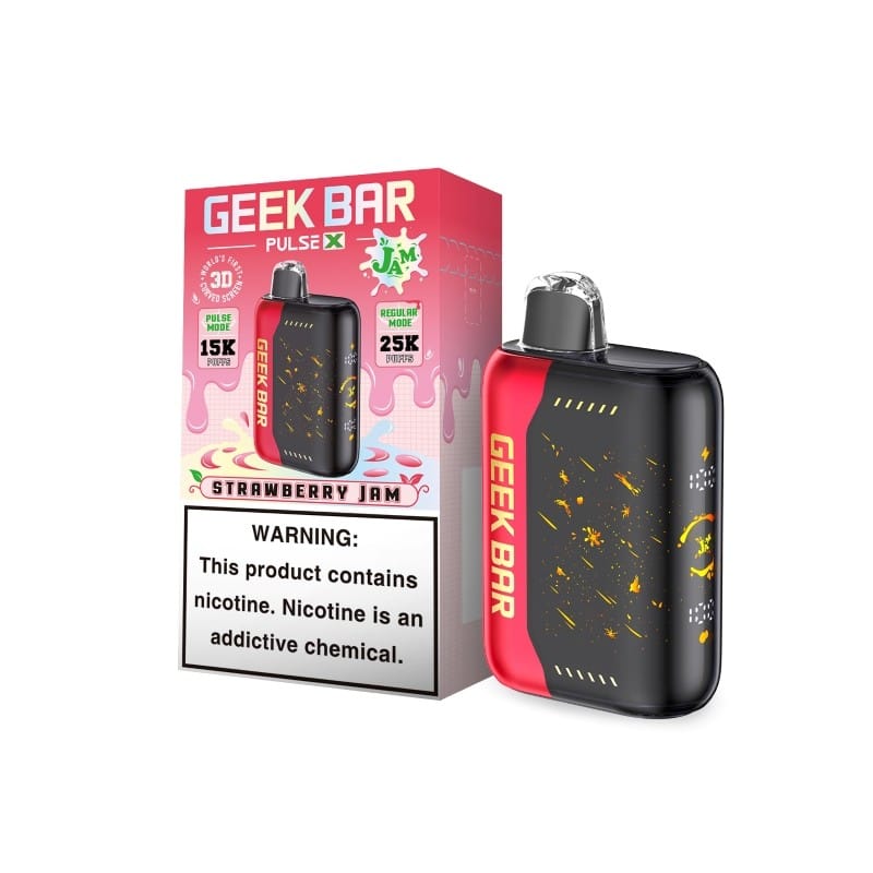 A 18ml Strawberry Jam Geek Bar Pulse X 25K – Sweet & Fruity Jam Flavor by Vape4Less.