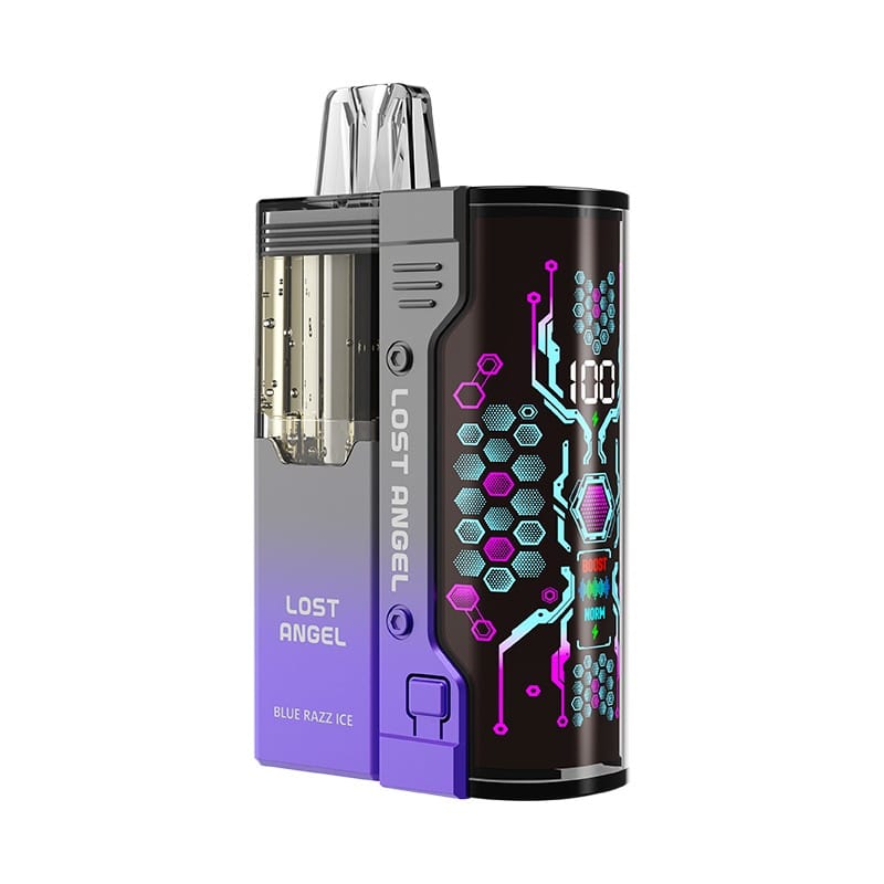 A Blue Razz Ice Lost Angel Mate 50K Kit disposable vape by Vape4Less.