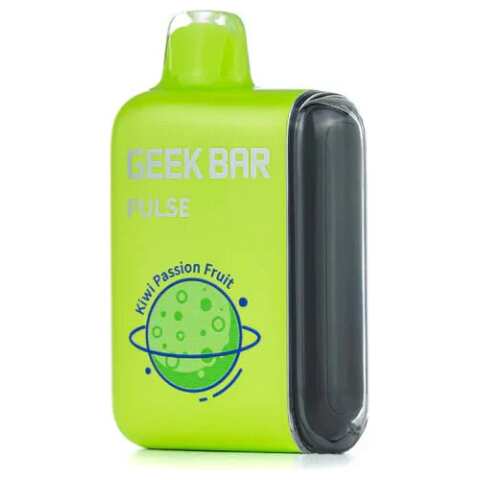 A 16ml Kiwi Passion Fruit Geek Bar Pulse a duo delivering refreshing vape that’s both tart and sweet with a tropical twist. —up to 15,000 puffs of fruity delight. by Vape4Less.