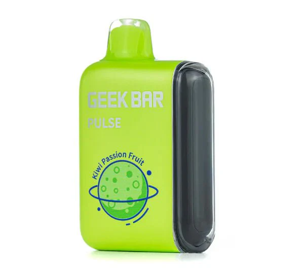 A 16ml Kiwi Passion Fruit Geek Bar Pulse a duo delivering refreshing vape that’s both tart and sweet with a tropical twist. —up to 15,000 puffs of fruity delight. by Vape4Less.