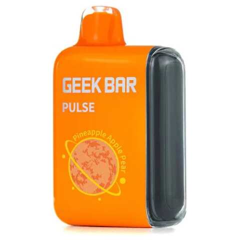 A 16ml Pineapple Apple Pear Geek Bar Pulse combines refreshing trio of tropical pineapple, crisp apple, and mellow pear. —up to 15,000 puffs of fruity delight. by Vape4Less.