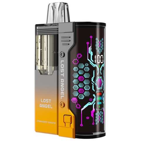 A Strawberry Banana Lost Angel Mate 50K Kit by Vape4Less.