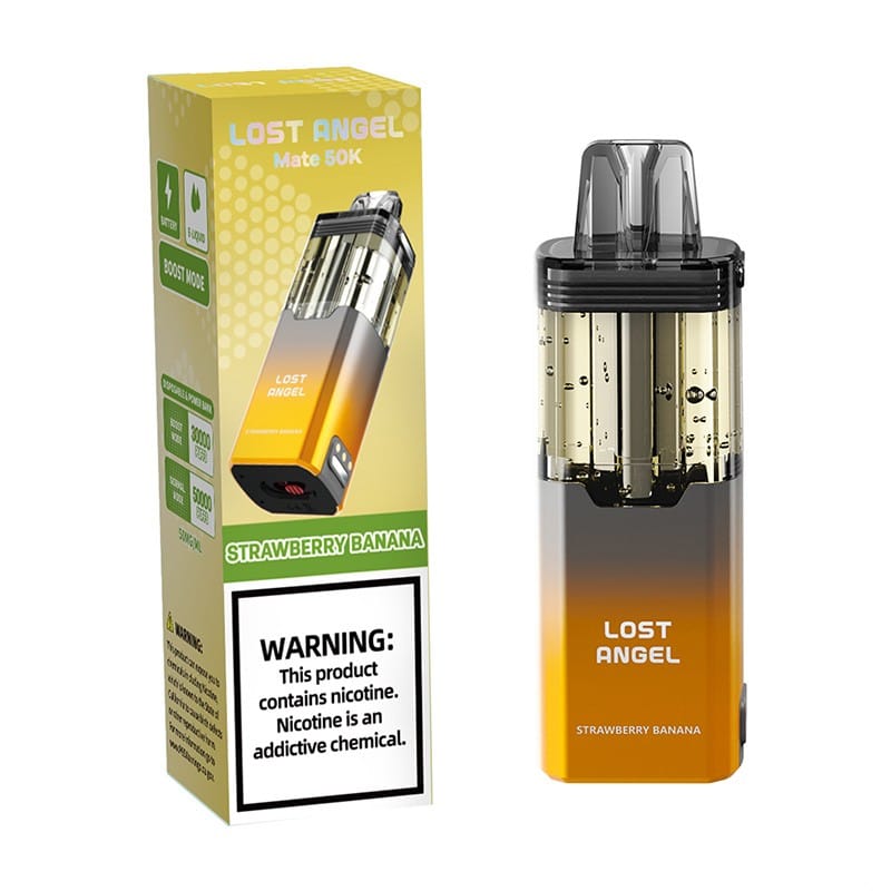 Strawberry-Banana-lost-angel-mate-50k-pod A Strawberry Banana Lost Angel Mate 50K Pod by Vape4Less.