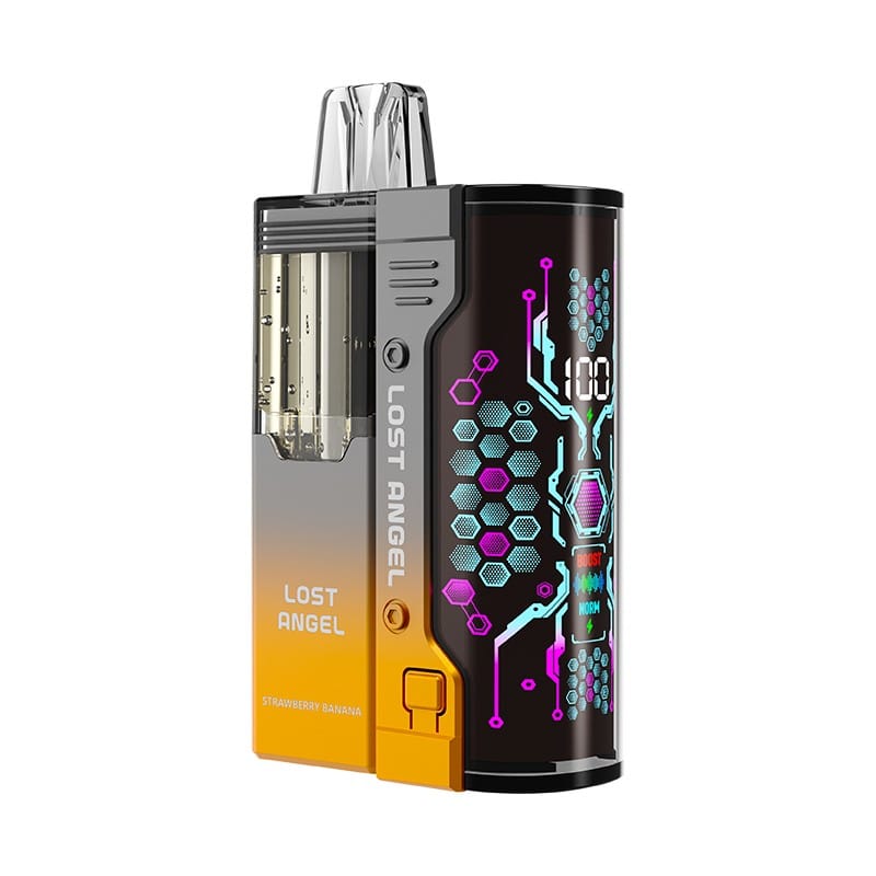 A Strawberry Banana Lost Angel Mate 50K Kit by Vape4Less.