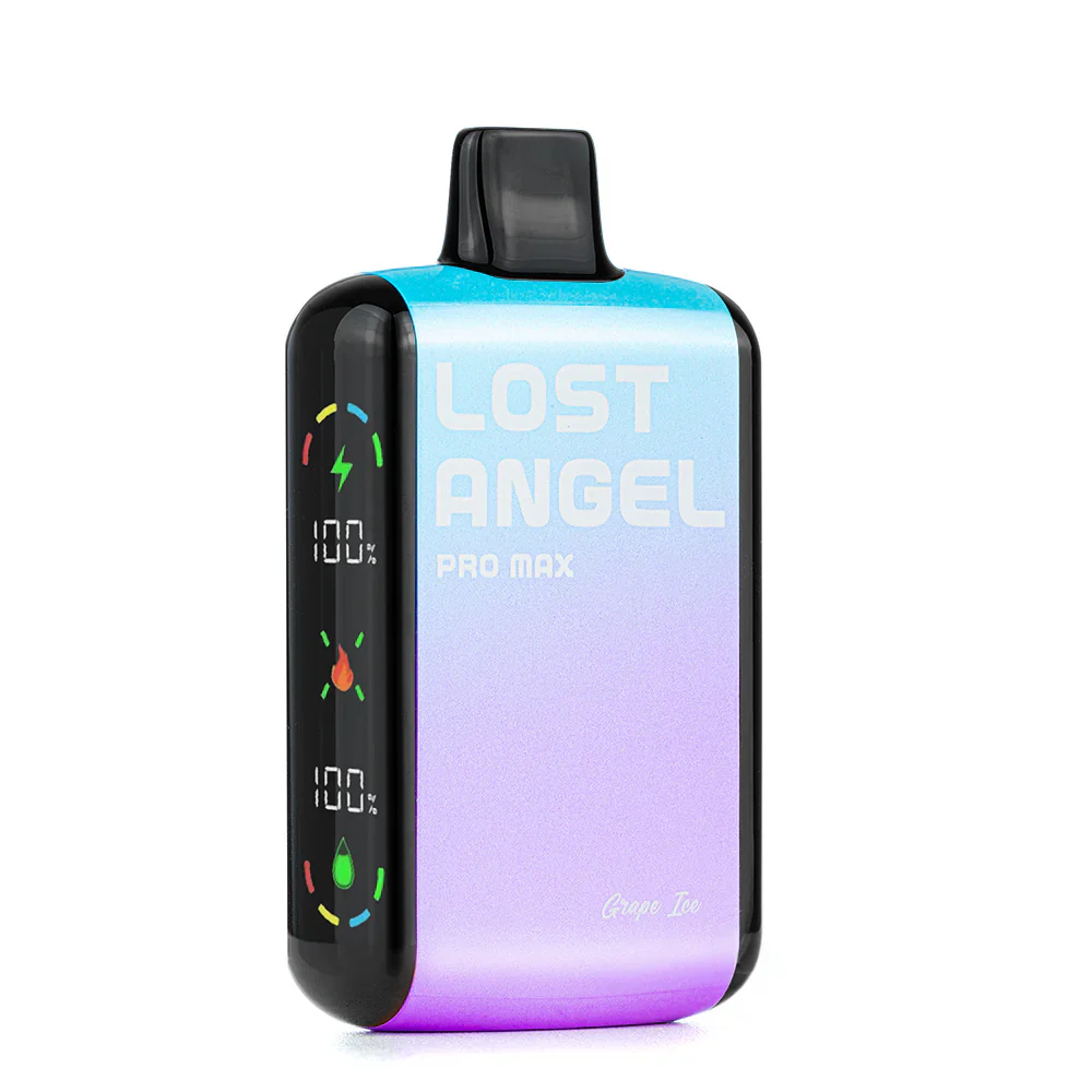 A 16ml Grape Ice Lost Angel Pro Max 20K disposable vape by Vape4Less.