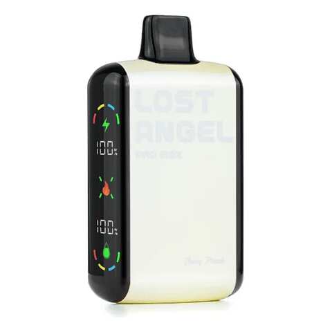 A 16ml Juicy Peach Lost Angel Pro Max 20K disposable vape by Vape4Less.