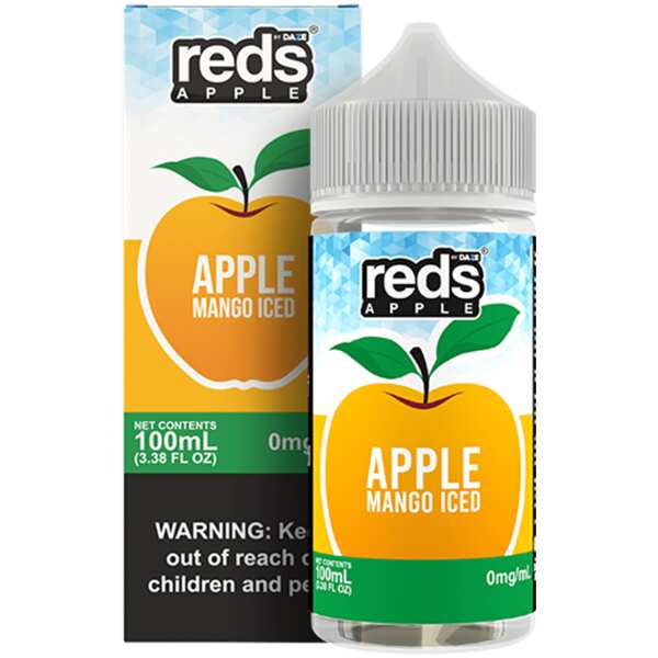 A 100ml bottle of Mango Iced - Apple Reds 100ml by Vape4Less.