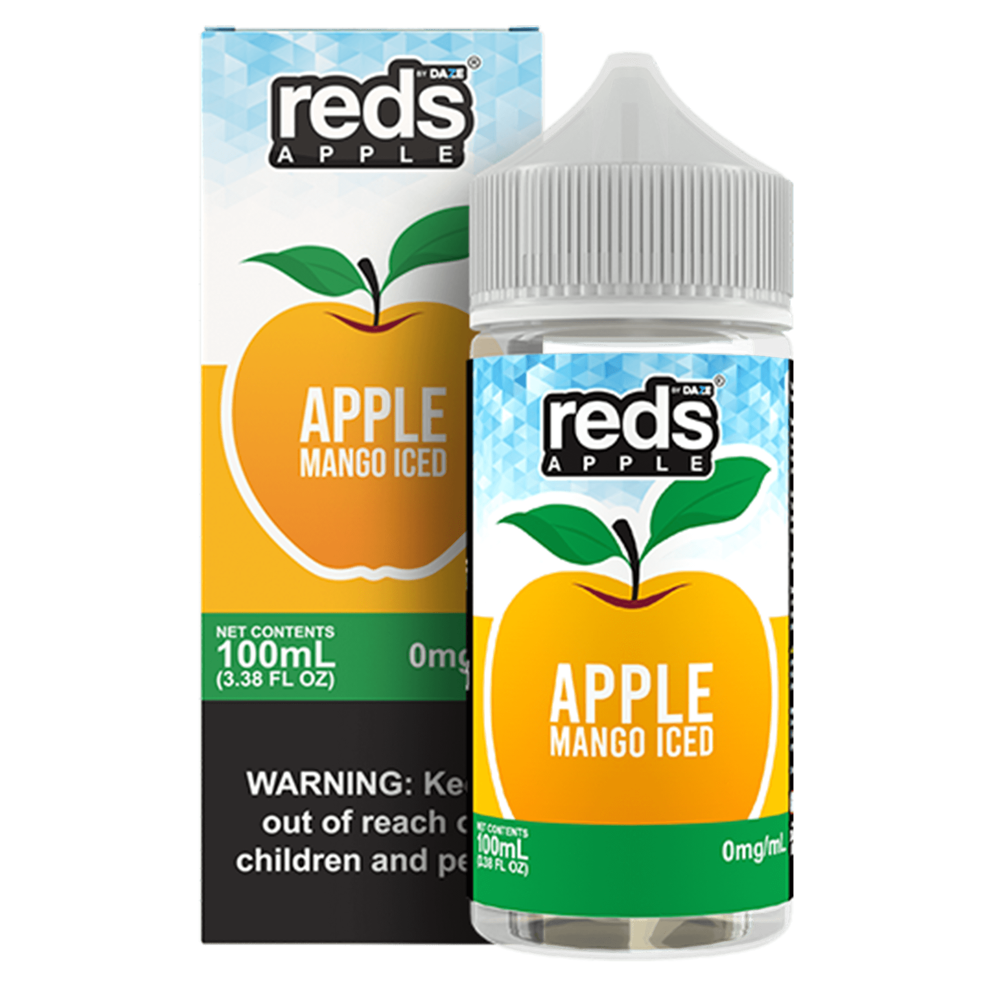 A 100ml bottle of Mango Iced - Apple Reds 100ml by Vape4Less.