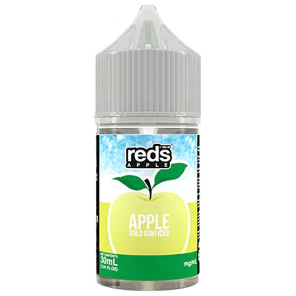 A 30ml bottle of Gold Kiwi Iced Apple Redsbottle by Vape4Less.