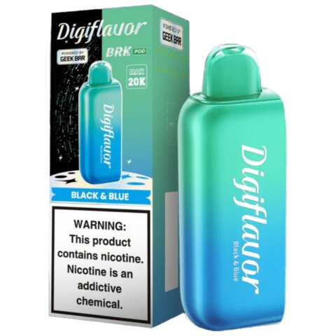 A Black & Blue Fab Geek Bar Digiflavor BRK 20K Pod by Vape4Less.