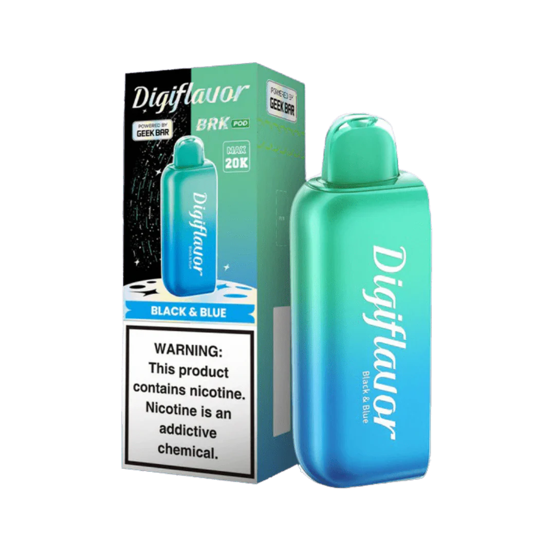 A Black & Blue Fab Geek Bar Digiflavor BRK 20K Pod by Vape4Less.