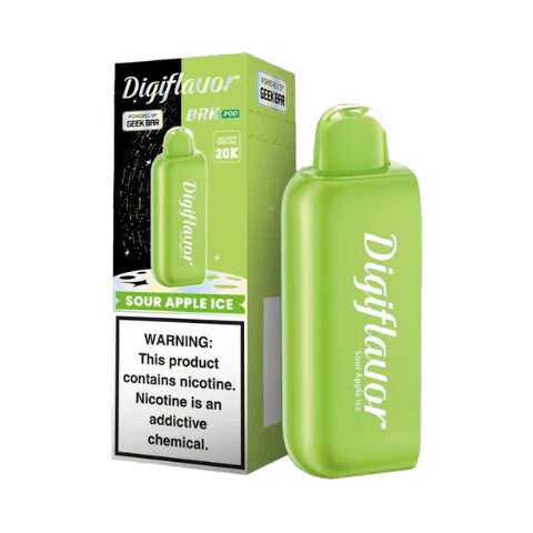 A Sour Apple Ice Geek Bar Digiflavor BRK 20K Pod by Vape4Less.