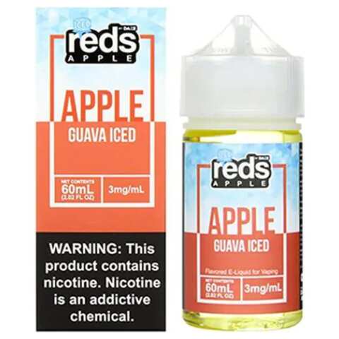 A 60ml bottle of Guava Ice - Apple Reds 60ml by Vape4Less.