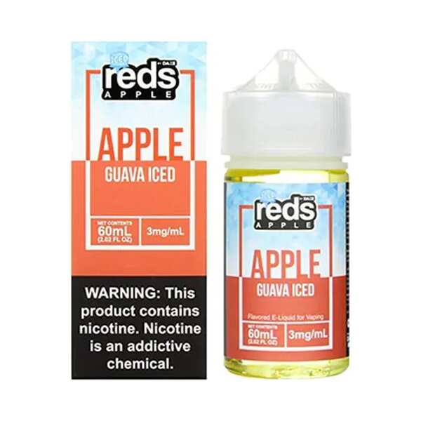 A 60ml bottle of Guava Ice - Apple Reds 60ml by Vape4Less.