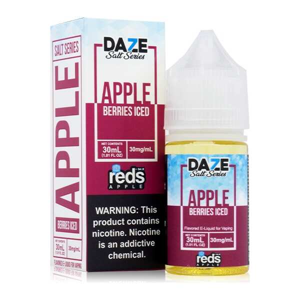 A 30ml bottle of Berries Iced Apple Redsbottle by Vape4Less.