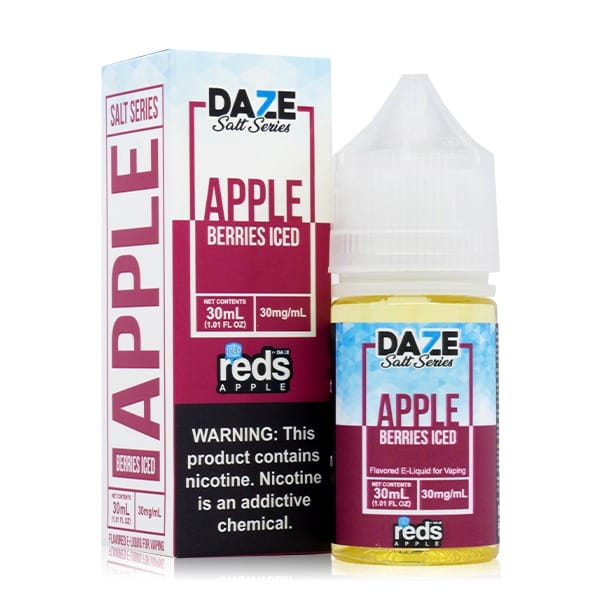 A 30ml bottle of Berries Iced Apple Redsbottle by Vape4Less.