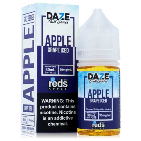 A 30ml bottle of Grape Iced Apple Redsbottle by Vape4Less.