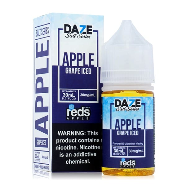 A 30ml bottle of Grape Iced Apple Redsbottle by Vape4Less.