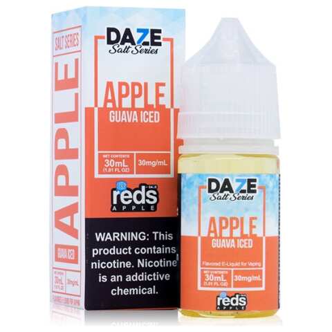 A 30ml bottle of Guava Iced Apple Redsbottle by Vape4Less.