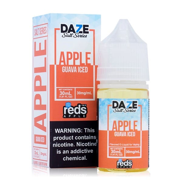A 30ml bottle of Guava Iced Apple Redsbottle by Vape4Less.