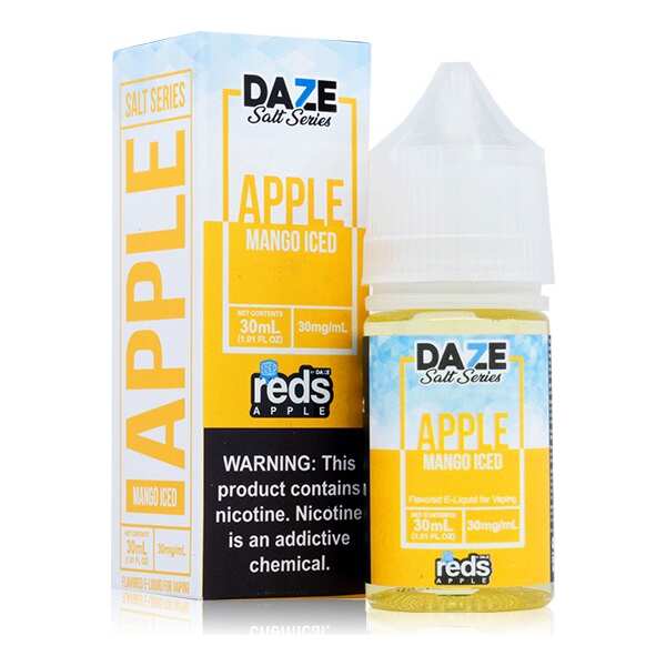 A 30ml bottle of Mango Iced Apple Redsbottle by Vape4Less.