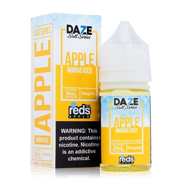 A 30ml bottle of Mango Iced Apple Redsbottle by Vape4Less.