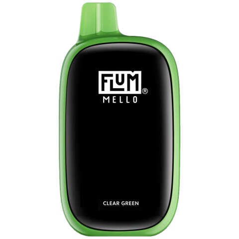 A 15ml Clear Green Flum Mello 20K disposable vape by Vape4Less.