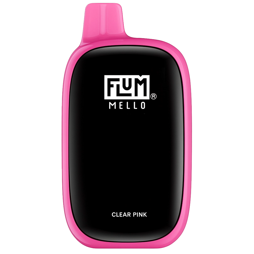 A 15ml Clear Pink Flum Mello 20K disposable vape by Vape4Less.