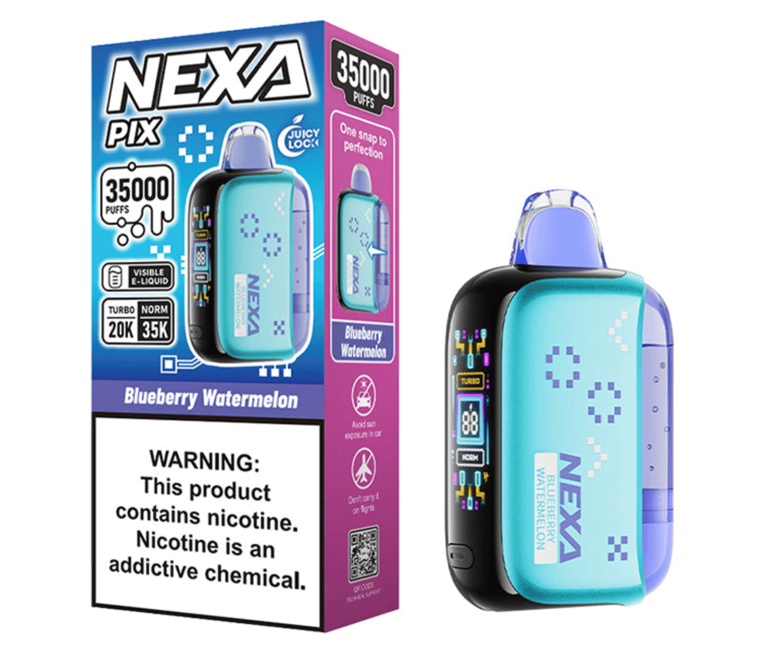A 16ml Blueberry Watermelon Nexa Pix 35K by Vape4Less.