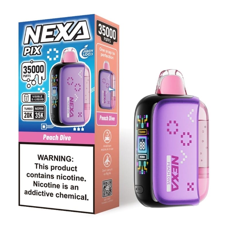 A 16ml Peach Dive Nexa Pix 35K by Vape4Less.