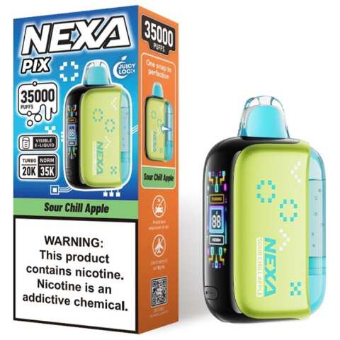 A 16ml Sour Chill Apple Nexa Pix 35K by Vape4Less.