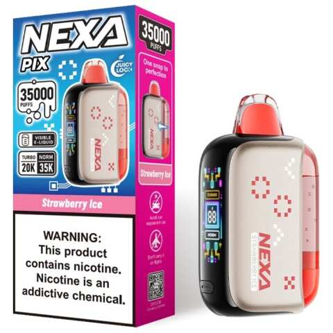 A 16ml Strawberry Ice Nexa Pix 35K by Vape4Less.