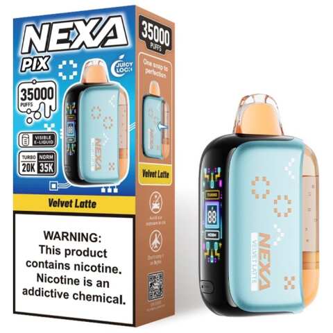 A 16ml Velvet Latte Nexa Pix 35K by Vape4Less.