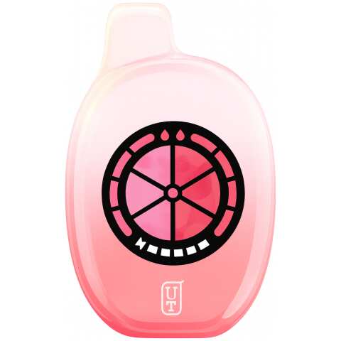 A 16ml Aloe Watermelon / Sour Sweet UT 50K disposable vape with aloe leaf and watermelon artwork on sleek device design. by Vape4Less.