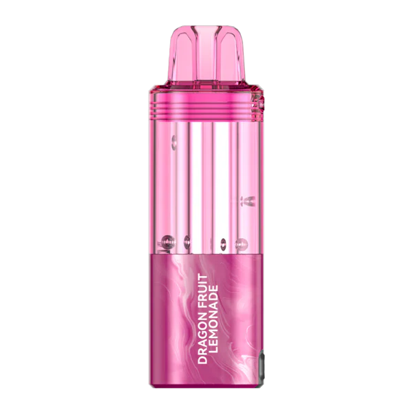 Dragon Fruit Lemonade Foger Switch Pro Pod 30K A Dragon Fruit Lemonade Foger Switch Pro Pod 30K disposable vape with dragon fruit and lemonade imagery and sleek gradient design. by Vape4Less.