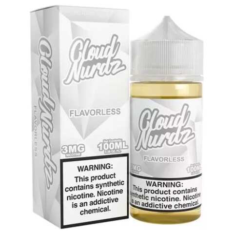 Flavorless Cloud Nurdz 100ml bottle clear vape juice unflavored base 70VG by Vape4Less.