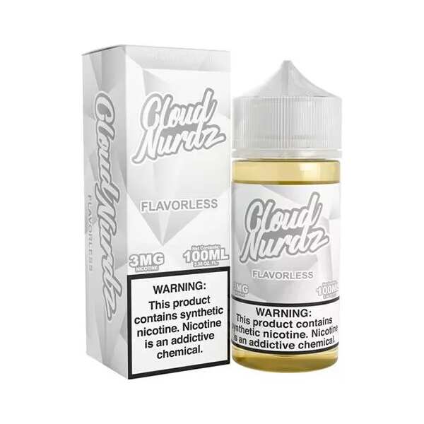 Flavorless Cloud Nurdz 100ml bottle clear vape juice unflavored base 70VG by Vape4Less.