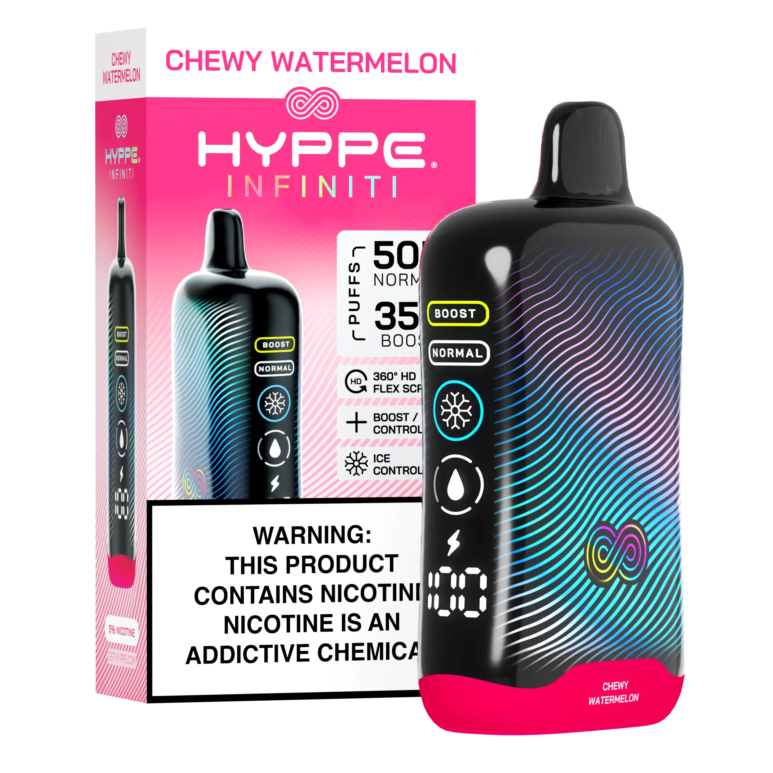 A Chewy Watermelon Hyppe Infiniti 50K disposable vape 50000 puffs gummy candy flavor by Vape4Less.