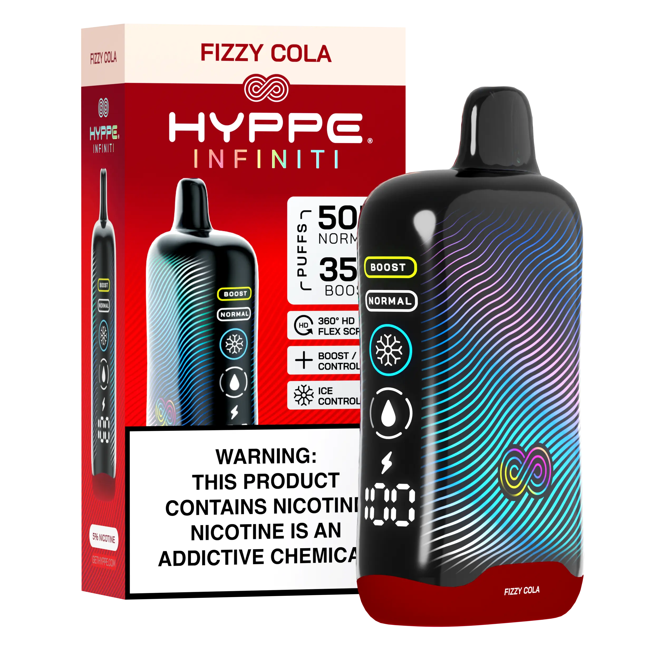 A Fizzy Cola Hyppe Infiniti 50K disposable vape 50000 puffs cola soda flavor by Vape4Less.